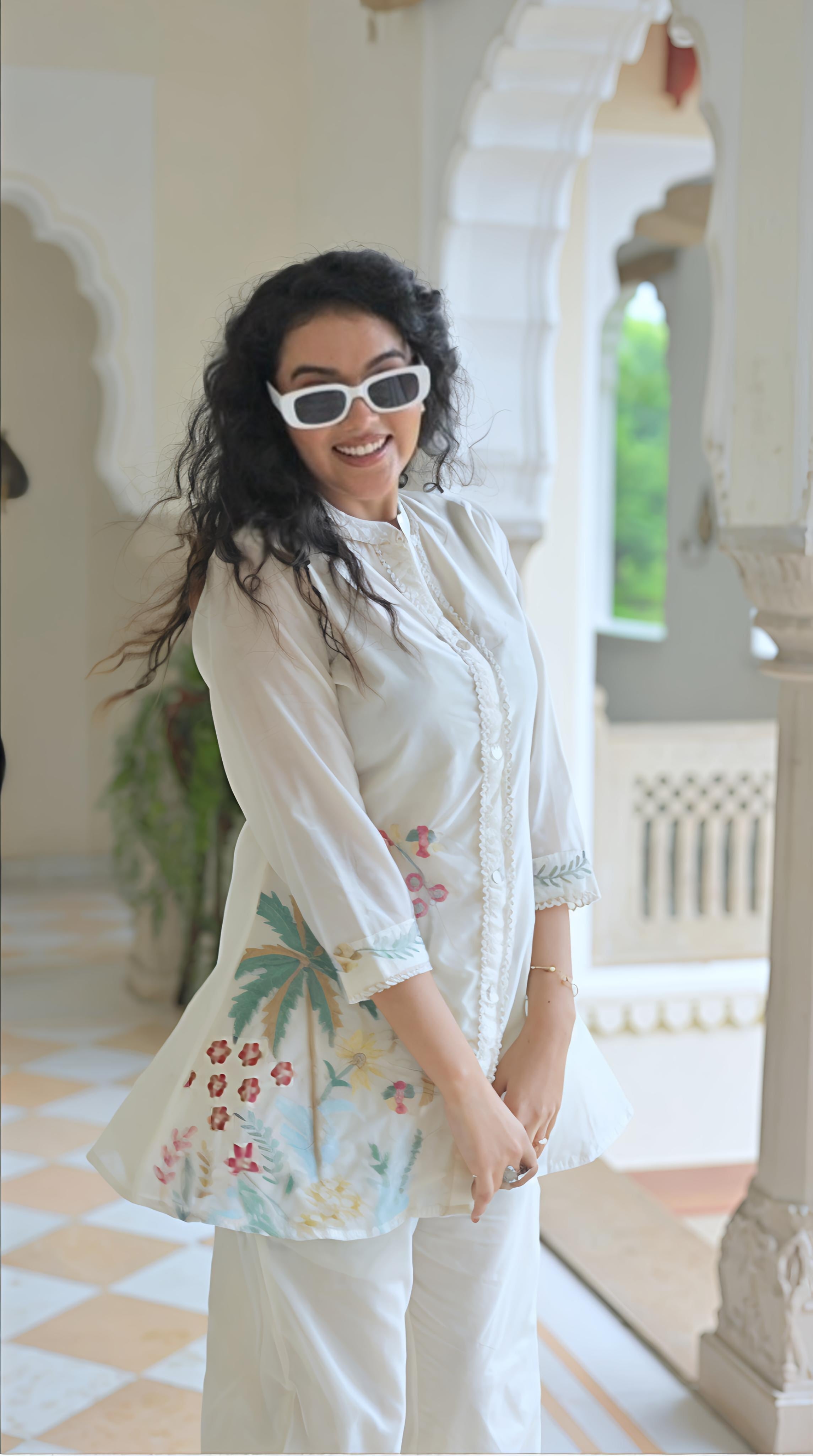 Belveera mulchanderi co-ord set for women featuring floral embroidery and a stylish design